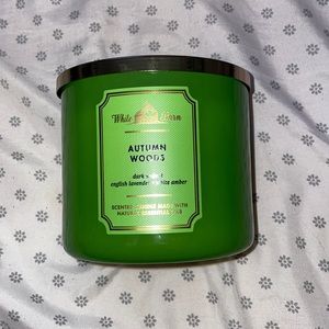 Autumn woods white barn 3 wick candle